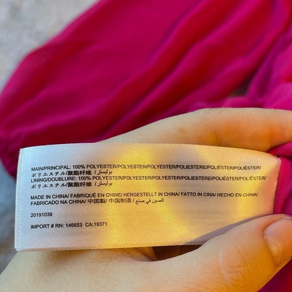 NWT Finders Keepers - Fuchsia Pink Pia Dress Rouched Long-Sleeve Minidress - M - Picture 10 of 13